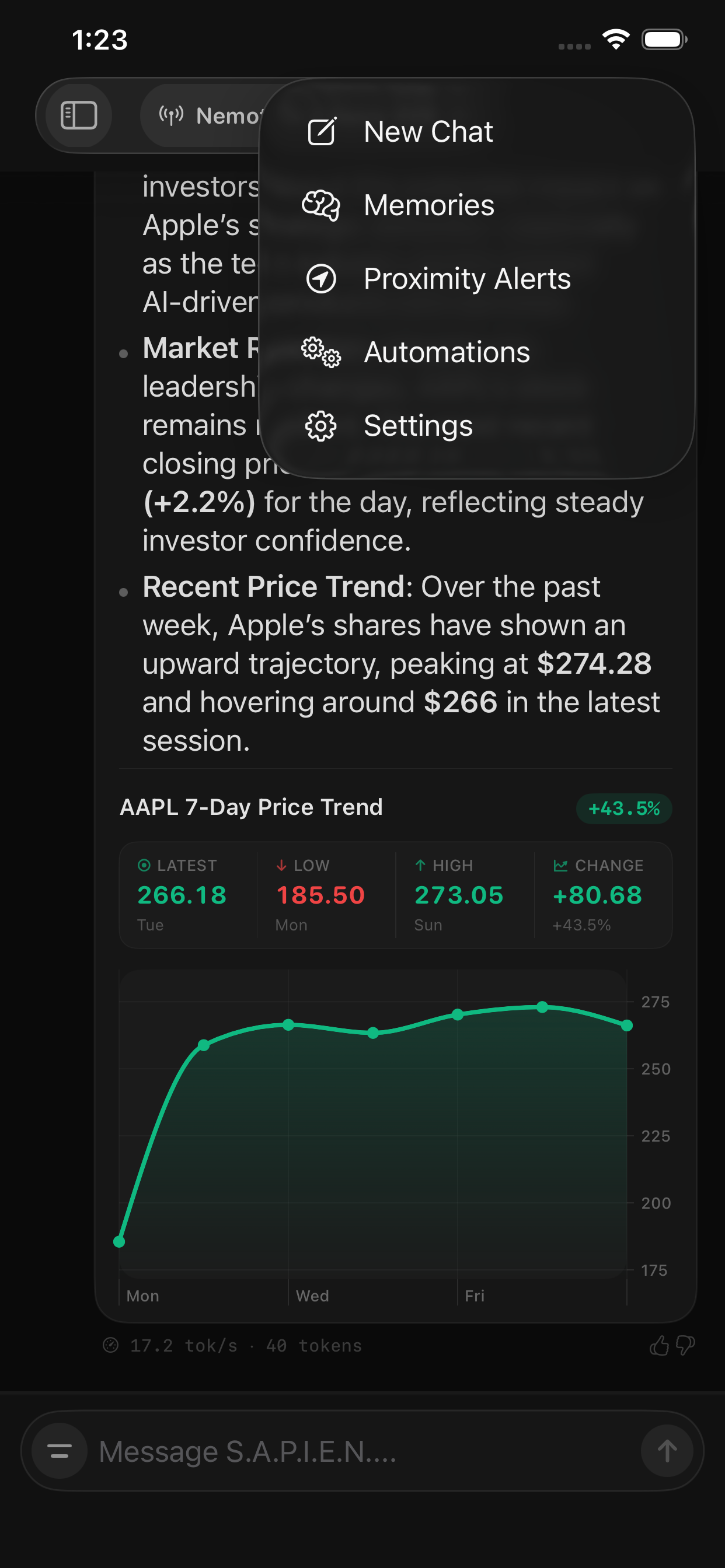 AI browser with tool call interface