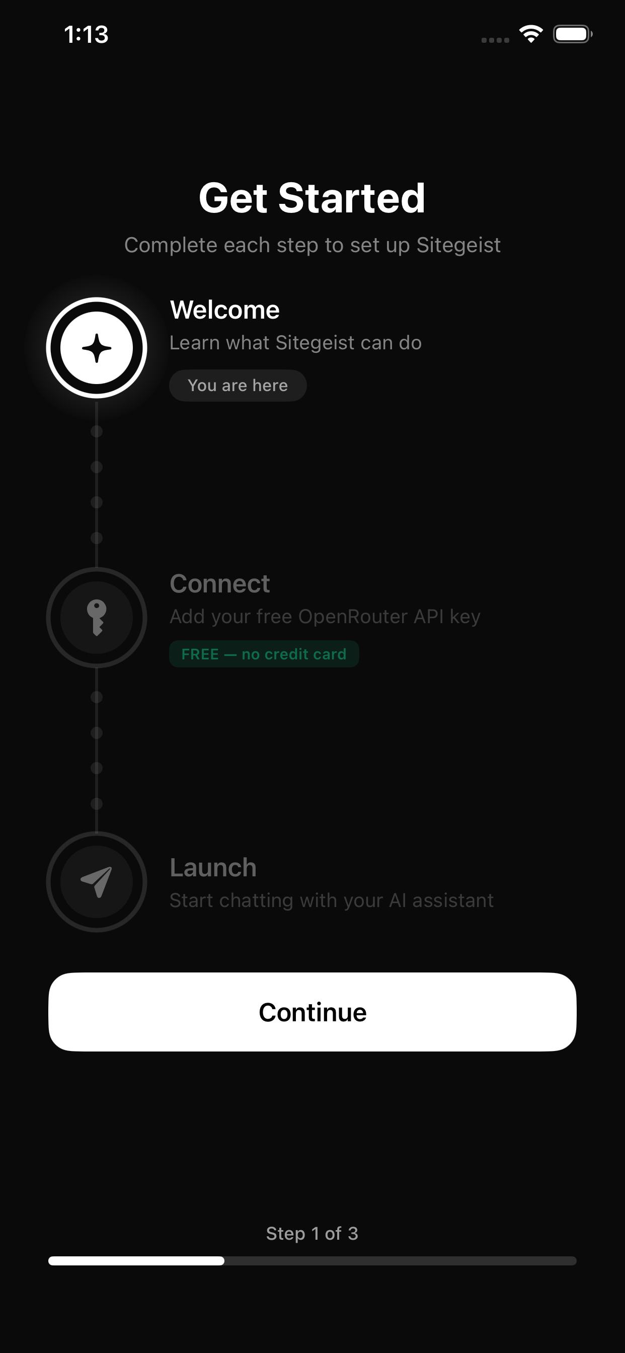 S.A.P.I.E.N. welcome screen